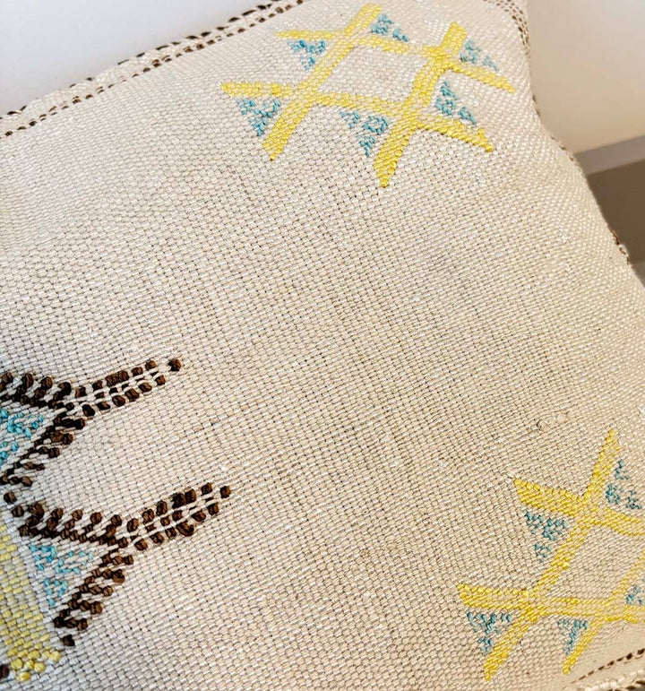 Stone Moroccan Lumbar Cactus Silk Pillow Cover