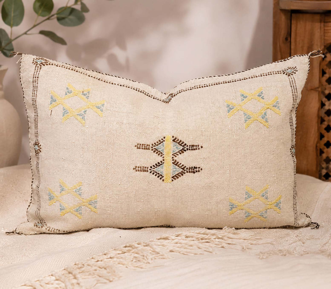 Stone Moroccan Lumbar Silk Sabra Pillow Cover - Open Box