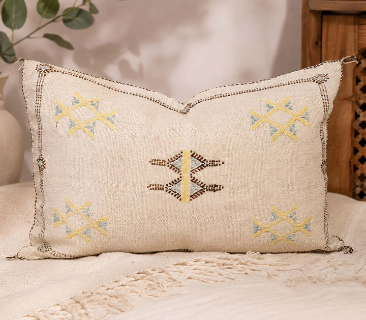 Stone Moroccan Lumbar Silk Sabra Pillow Cover - Open Box
