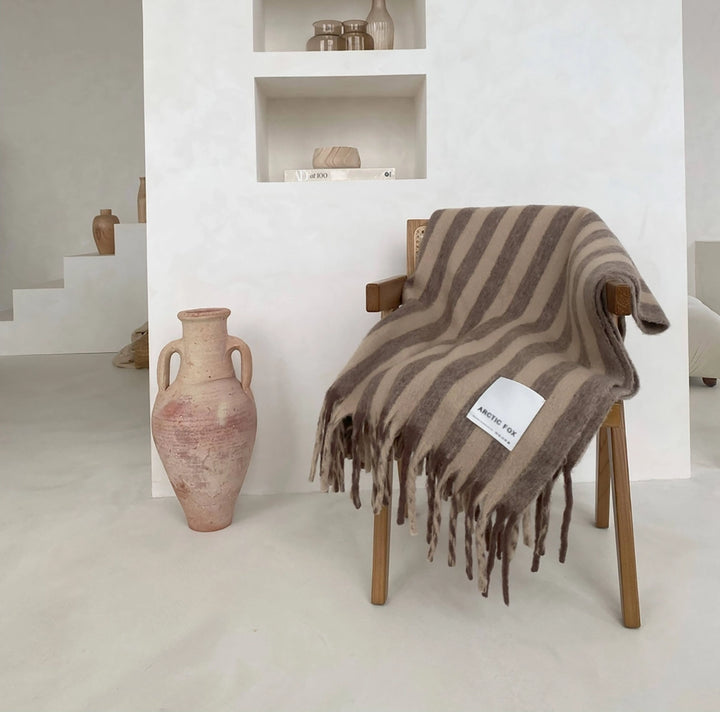 Striped Throw Burnt Umber