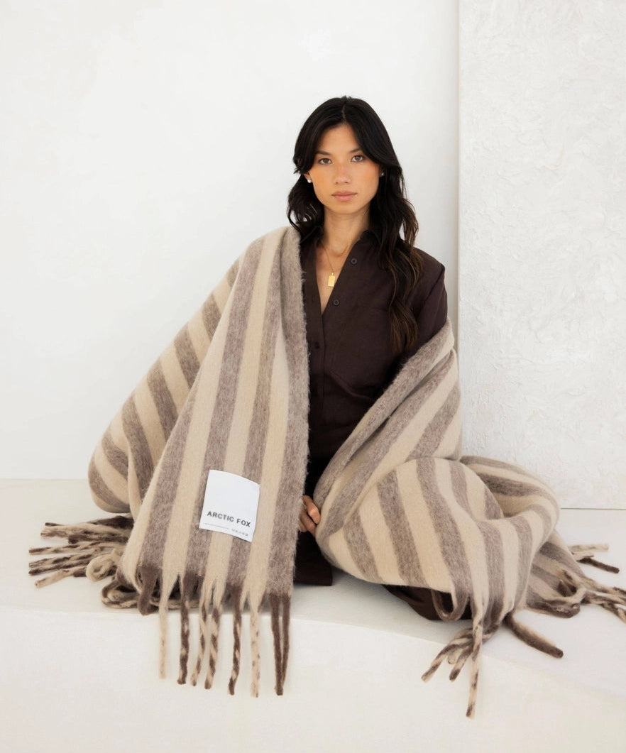 Striped Throw Burnt Umber