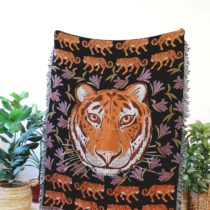 Tiger Parade Tapestry Throw Blanket