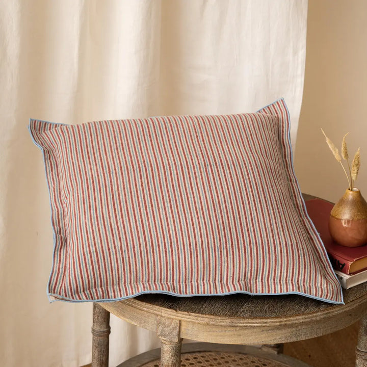 Vasara Striped Linen Pillow Cover