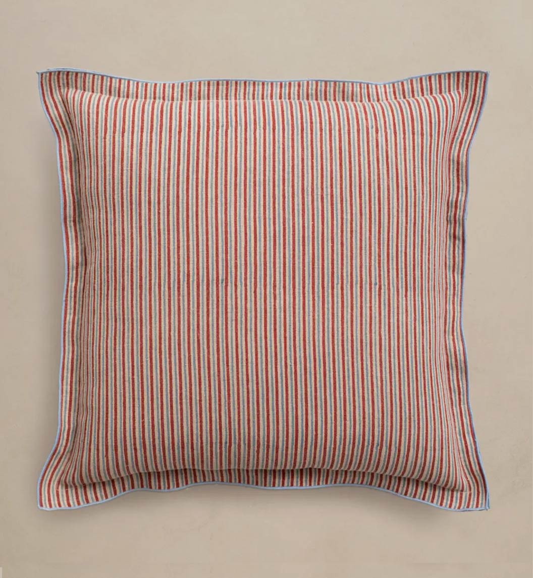 Vasara Striped Linen Pillow Cover