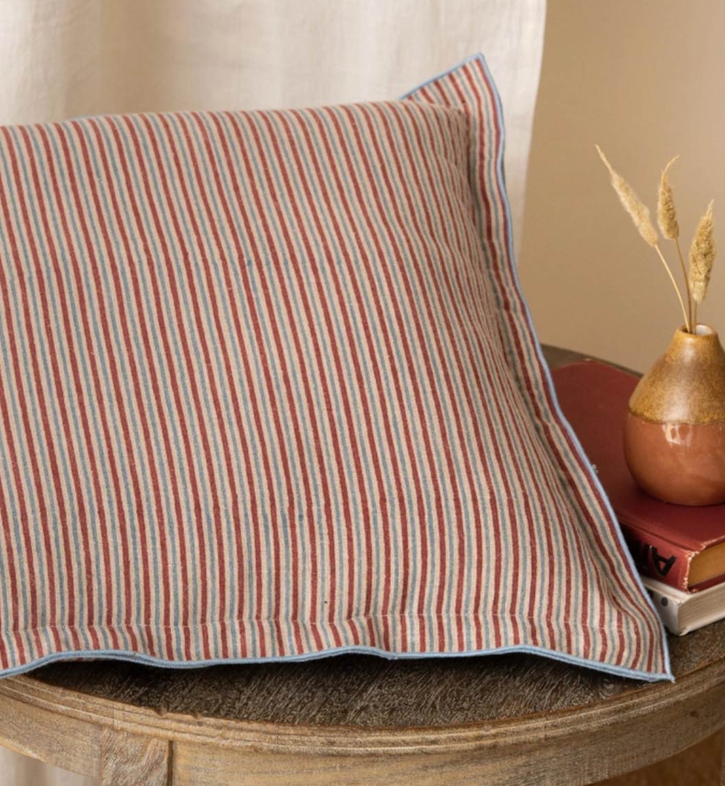 Vasara Striped Linen Pillow Cover