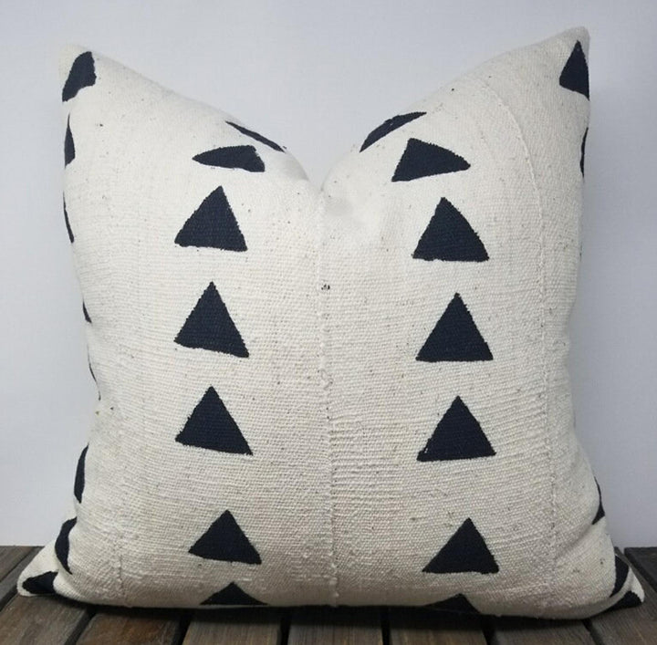 Behati White Mudcloth Pillow Cover