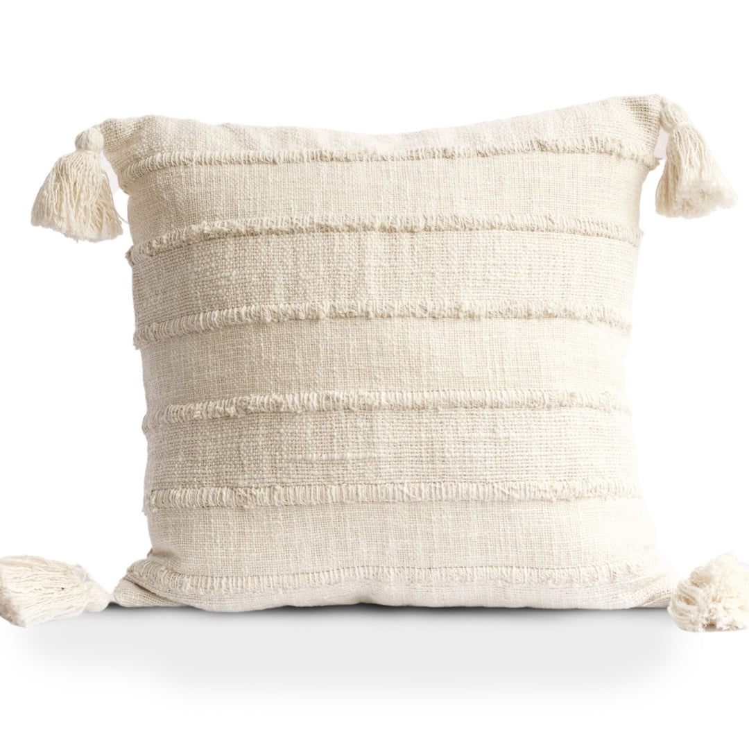 Cream Tassel Pillow Cover