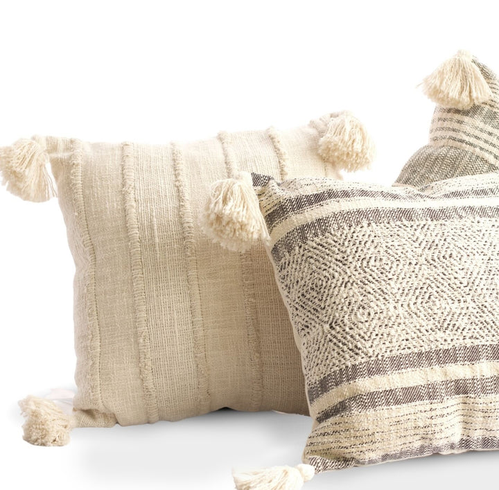 Cream Tassel Pillow Cover