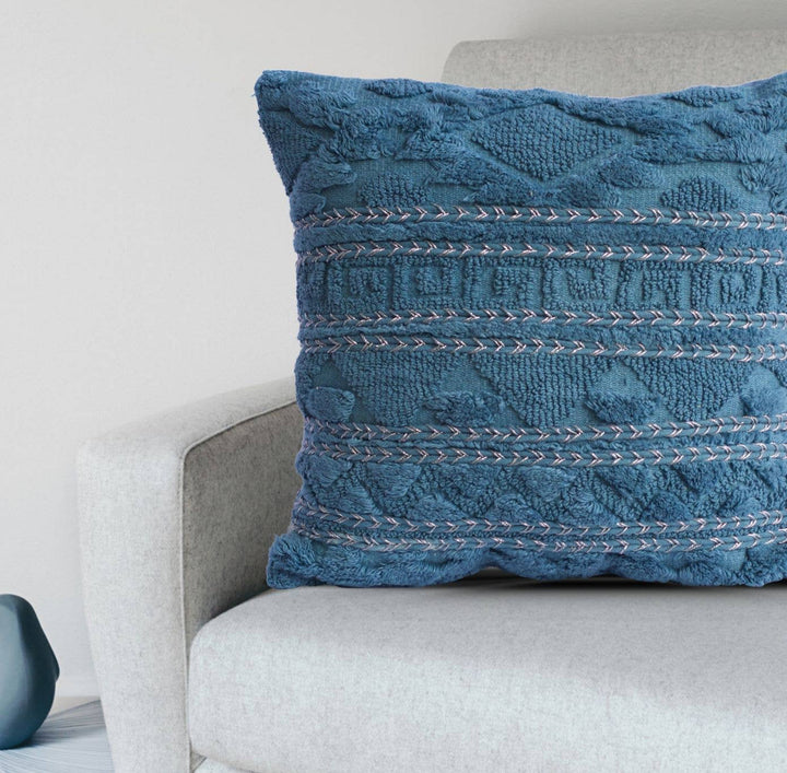 Greek Key Tufted Pillow Cover