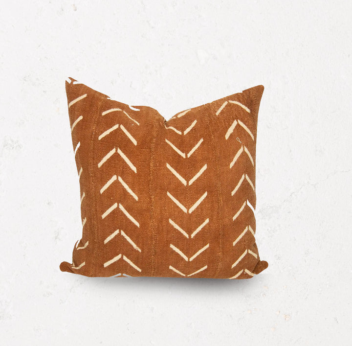 Rust Mud Cloth Pillow Cover