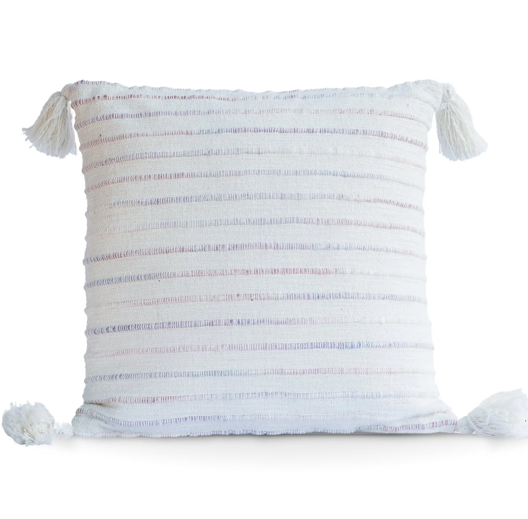 Pastel Stripe Tassel Pillow Cover